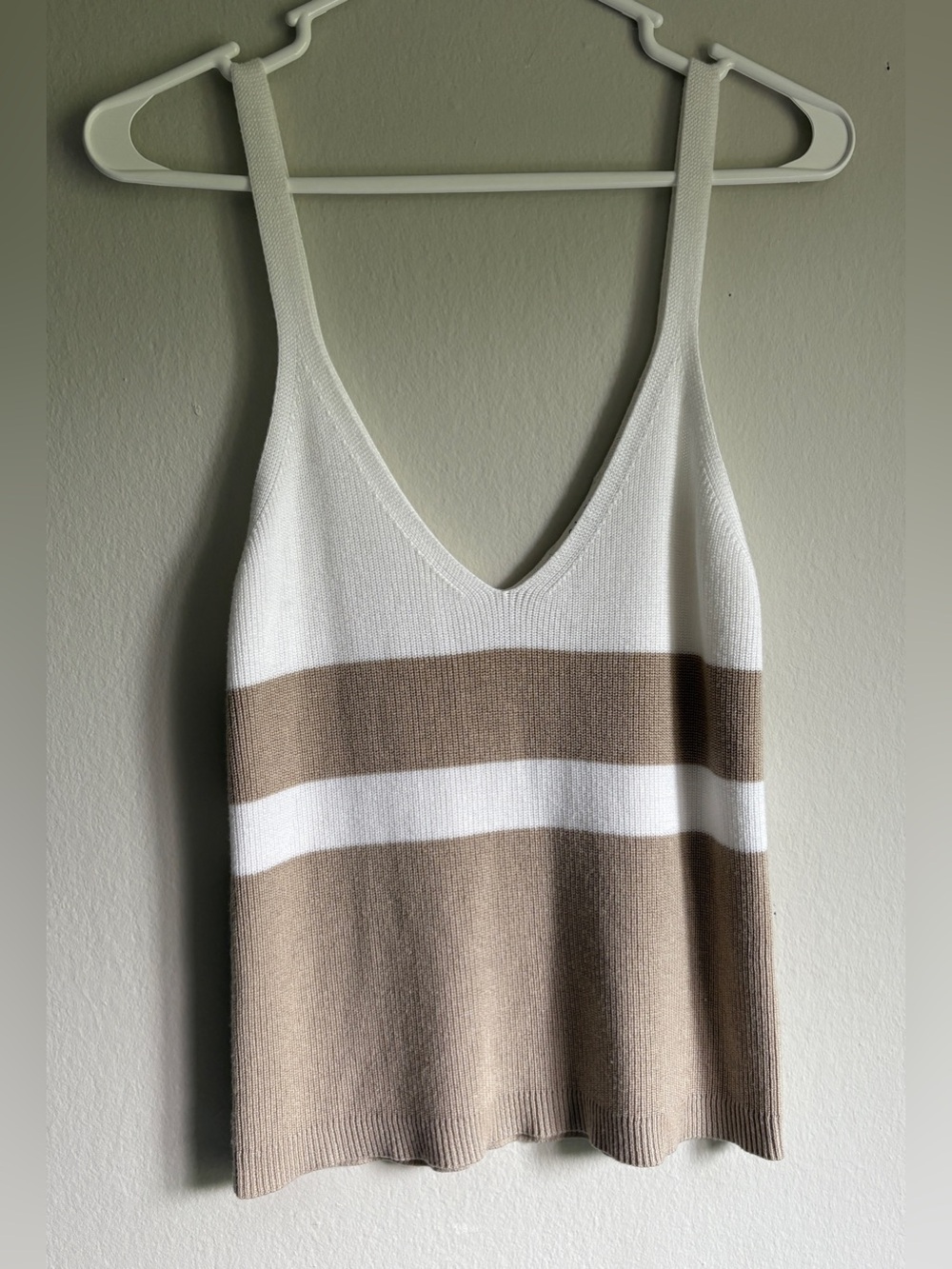 Knit Striped V-neck Tank Top